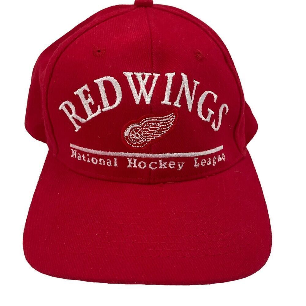 Vintage Detroit Red Wings Hat Cap Adjustable Drew Pearson NHL Hockey Mens